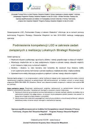 Realizujemy projekt w ramach Schematu II Pomocy Technicznej "Krajowa Sieć Obszar&oacute;w Wiejskich"